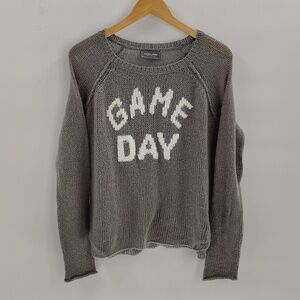 Wooden Ships Women's Game Day Lightweight Crew Pullover Sweater S/M Gray